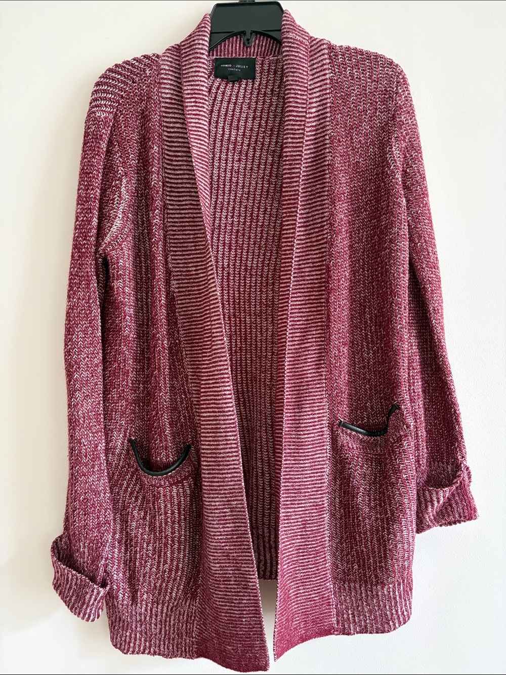 Romeo & Juliet Couture Marled Rose Open-Front Cardigan